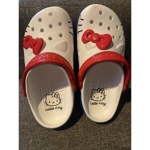 Crocs Hello Kitty Classic Clogs 50th Anniversary Red White Blue - Kids Size 2